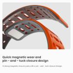 Magnetic silicone sport band for apple watch, compatible with ultra 1/2/3, series 11 10 9 8 7 6 5 4 SE, 49mm 46mm 45mm 44mm 42mm 41mm 40mm 38mm. Secure Fit,Polinoart Moose adjustable iWatch strap for men and women (Orange + Grey)