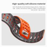 Magnetic silicone sport band for apple watch, compatible with ultra 1/2/3, series 11 10 9 8 7 6 5 4 SE, 49mm 46mm 45mm 44mm 42mm 41mm 40mm 38mm. Secure Fit,Polinoart Moose adjustable iWatch strap for men and women (Orange + Grey)