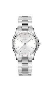 Hamilton Jazzmaster Automatic Women's Watch, 34mm Stainless Steel Case, Swiss Made, White Dial Analog Wrist Watch for Women, 50m Waterproof, Sapphire Crystal, Stainless Steel Strap
