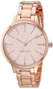 Nine West Women's Japanese Quartz Dress Watch with Metal Strap, Rose Gold, 14 (Model: NW/2098PKRG)