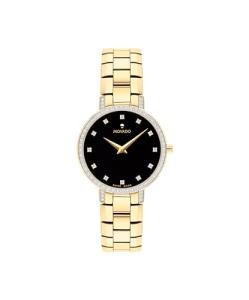 Movado Faceto Women's Watch - Swiss Quartz Movement, Stainless Steel Link Bracelet, Watch with Diamonds - 3 ATM Water Resistance - Luxury Fashion Timepiece for Her - 28mm