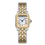 CHEETAH Watches for Women with Small Two-Tone Vintage Bracelet, Rectangular Case Roman Dial