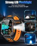 PODOEIL Military Smarty Watch for Men, 2.01" Smartwatch with 1200mAh Battery, Flashlight, Answer/Make Calls, Heart Rate/Sleep Monitor 100+ Sport Modes Fitness Tracker for Android/iPhone