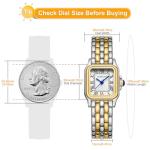 CHEETAH Watches for Women with Small Two-Tone Vintage Bracelet, Rectangular Case Roman Dial