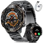 Smart Watches for Men Luxury for Android iPhone/50 Day Battery,Fitness Watch with Heart Rate/Blood Pressure/Sleep Monitor,Men's Smartwatch Amoled Display,100+ Sport Modes,IP68 Waterproof,Black, 40mm