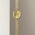 PASOY Women’s Bracelet Watch Small Face – Elegant Oval Quartz Analog Wristwatch with Metal Link Band, Gold & Silver Options, Slim Roman Numeral Dial Dress Watch for Ladies (Gold)