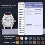 WOCCI 20mm Vintage Leather Watch Band for Men and Women, Silver Buckle (Dark Brown/Contrasting Stitch)