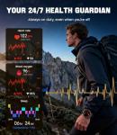 Smart Watches for Men Luxury for Android iPhone/50 Day Battery,Fitness Watch with Heart Rate/Blood Pressure/Sleep Monitor,Men's Smartwatch Amoled Display,100+ Sport Modes,IP68 Waterproof,Black, 40mm