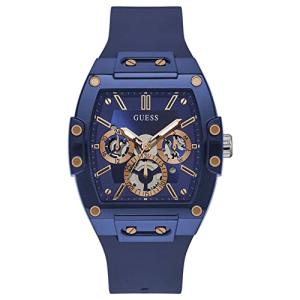 GUESS Men Analog Quartz Watch with Silicone Strap GW0203G7