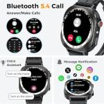 Smart Watch(Answer/Make Call), 1.43" AMOLED-3D Smartwatch for Men Women, Flashlight, 130+ Sports, 60 Days, Heart Rate/Sleep Monitor, IP68 Waterproof Fitness Activity Tracker Outdoor for Android iOS