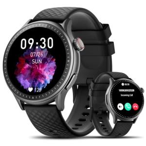 Smart Watch for Men Women, 1.46'' AMOLED Ultra-HD Screen Fitness Tracker with Heart Rate/Sleep/SpO2 Monitor, Answer/Make Call, 3ATM Waterproof Smartwatch for iPhone/Samsung/Android, 110+ Sport Modes