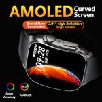 Smart Watch for Men Women, 2.01" AMOLED Curved Display Smart Watch, Bluetooth Call, 100+ Sport Modes, Fitness Tracker with 24/7 Heart Rate/Sleep Monitor, IP68 Waterproof Smartwatch for Android iOS