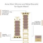 Anne Klein Silicone Fashion Bracelet for Apple Watch, Secure, Adjustable, Apple Watch Replacement Band, Fits Most Wrists