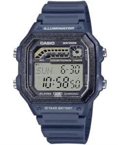 Casio WS1600H Series | Men’s Watch | Sports Design | Blue | Stopwatch | Countdown Timer | LED Light with Afterglow | 100M WR | Daily Alarm | Auto Calendar | World Time | 10 Year Battery