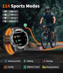 Smart Watches for Men 1000mAh Battery/Flashlight/3 Straps, 1.7" Ultra HD Screen Outdoor Smartwatch with 111 Sports Modes, Heart Rate/Sleep/Calorie Monitor, 5ATM Waterproof Fitness Tracker Android iOS