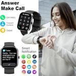 Smart Watch for Men Women, 2026 New Smartwatch(Answer/Make Call) , 1.91" Fitness Watch with 120+ Sport Modes, Fitness Tracke with Pedometer/Sleep Monitor/Heart Rate/IP68, for Android/iPhone Black