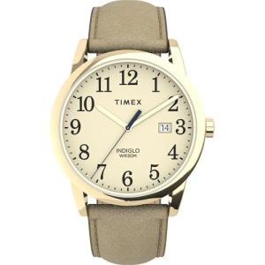 Timex Women's Easy Reader 38mm Watch – Gold-Tone Case Cream Dial with Light Gold-Tone Leather Strap