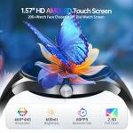 Woneligo Smart Watch for Men,1.57inch AMOLED Touchscreen Fitness Watch for iPhone & Android,Heart Rate/Sp02/Sleep Monitor,110+ Sport Modes IP68 Waterproof Bluetooth Calls,2 Bands (Black, 1.57)