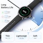 Woneligo Smart Watch for Men,1.57inch AMOLED Touchscreen Fitness Watch for iPhone & Android,Heart Rate/Sp02/Sleep Monitor,110+ Sport Modes IP68 Waterproof Bluetooth Calls,2 Bands (Black, 1.57)