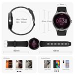 Woneligo Smart Watch for Men,1.57inch AMOLED Touchscreen Fitness Watch for iPhone & Android,Heart Rate/Sp02/Sleep Monitor,110+ Sport Modes IP68 Waterproof Bluetooth Calls,2 Bands (Black, 1.57)