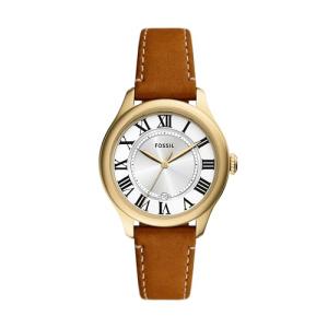 Fossil Women's Watch, Gilmore Three-Hand Brown Leather Sunray Watch for Women