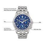 Citizen Eco Drive Calendrier Blue Dial SS Multi Quartz Men's Watch BU2021-51L