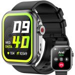 Smart Watch for Men Women, 1000mAh Battery 100-Day Standby Time, 1.85" HD Screen Fitness Tracker, 110+ Sport Modes, IP68 Waterproof, Heart Rate/Sleep Monitor, Fitness Watch for Android/iOS (Black)