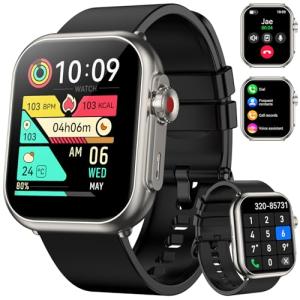 Smart Watch for Men Women, 1000 mAh 100 Day Battery Life, 1.85" Fitness Tracker Bluetooth Call/Make Calls, IP68 Waterproof, 120+ Sport Modes, 24/7 Heart Rate/Sleep Monitor Fitness Watch, iOS/Android