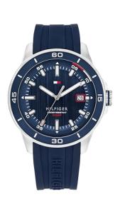 Tommy Hilfiger Men's 3-Hand Quartz Watch - Round Case - Silicone Strap - Sporty, Iconic Style - Gift for Him 43mm