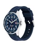 Tommy Hilfiger Men's 3-Hand Quartz Watch - Round Case - Silicone Strap - Sporty, Iconic Style - Gift for Him 43mm