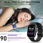 OICIIDO Smart Watch, 1.81" Upgraded Full Touchscreen Smart Watch for Android iPhones with Heart Rate Blood Pressure Monitor, Multiple Sports Fitness Tracker with Smart Watches for Women Men (Black)