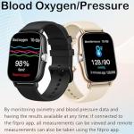 OICIIDO Smart Watch, 1.81" Upgraded Full Touchscreen Smart Watch for Android iPhones with Heart Rate Blood Pressure Monitor, Multiple Sports Fitness Tracker with Smart Watches for Women Men (Black)