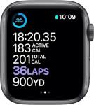 Apple Watch Series 6 (GPS, 44mm) - Space Gray Aluminum Case with Black Sport Band (Renewed)