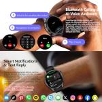Smart Watch for Men Built-in GPS with Map(Answer/Make Call/Text), 1.46" AI Smartwatch for Android Phones/iPhone, 100+ Sport Mode Fitness Tracker with Health/Sleep Monitor, Compass/Barometer(2 Straps)