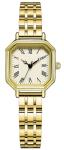 ADSBIAOYE Watches for Women Vintage Bracelet Roman Dial Square Case Gold Watch Ladies Casual Dress Analog Quartz Watch Waterproof (Gold)