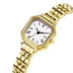 ADSBIAOYE Watches for Women Vintage Bracelet Roman Dial Square Case Gold Watch Ladies Casual Dress Analog Quartz Watch Waterproof (Gold)