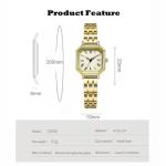 ADSBIAOYE Watches for Women Vintage Bracelet Roman Dial Square Case Gold Watch Ladies Casual Dress Analog Quartz Watch Waterproof (Gold)