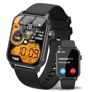 DIVOAZBVO Smart Watch for Men, 120+ Sports Modes Smartwatch with 1.83" HD Touchsreen, Sleep Monitor, IP67 Waterproof, Bluetooth Call & Music Control Fitness Watch for iPhone/Android Black