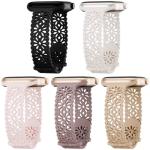 Steezrd 5 Pack Slim Lace Silicone Bands Compatible for Apple Watch Band 38mm 40mm 41mm 42mm 44mm 45mm 49mm, Thin Hollow-out Breathable Sport Strap for iWatch Ultra Series 8/7/SE/6/5/4/3/2/1 Women Men