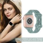 Steezrd 5 Pack Slim Lace Silicone Bands Compatible for Apple Watch Band 38mm 40mm 41mm 42mm 44mm 45mm 49mm, Thin Hollow-out Breathable Sport Strap for iWatch Ultra Series 8/7/SE/6/5/4/3/2/1 Women Men