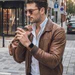 SUNFWR Leather Bands Compatible with Apple Watch Band 42mm(Series 3 2 1) 44mm 45mm 46mm 49mm for Men Women, Top Grain Genuine Leather Replacement Strap for iWatch Ultra 2, Ultra, SE2, SE, Series 10 9 8 7 6 5 4 3 2 1