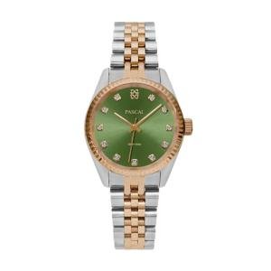 PASCAL Timeless Classic Diamond Watch for Women– Swiss Quartz Watch with Lab-Grown Diamonds, Sapphire Crystal, Elegant Dress Watch Gift,10 ATM Water Resistant, Fits 6.5"-9.5" Wrists (Avocado, 31)