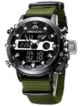 MEGALITH Military Watches for Men Digital: Tactical Wristwatch with Analog Dual Time Display - Waterproof Sport Heavy Duty Watch for Men with LED Alarm Stopwatch Date - Gifts for Him