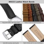 WOCCI 20mm Watch Band for Men and Women, Genuine Leather - Top Grain Leather, Quick Release Strap, Silver Buckle (Black)