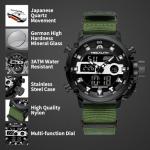 MEGALITH Military Watches for Men Digital: Tactical Wristwatch with Analog Dual Time Display - Waterproof Sport Heavy Duty Watch for Men with LED Alarm Stopwatch Date - Gifts for Him