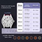 WOCCI 20mm Watch Band for Men and Women, Genuine Leather - Top Grain Leather, Quick Release Strap, Silver Buckle (Black)