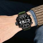 MEGALITH Military Watches for Men Digital: Tactical Wristwatch with Analog Dual Time Display - Waterproof Sport Heavy Duty Watch for Men with LED Alarm Stopwatch Date - Gifts for Him