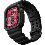 amBand Compatible with Apple Watch Series 9/8/7/SE (2nd)/SE/6/5/4/3 Band for Men 45mm 44mm 42mm Case, Rugged Sport Strap for iWatch 45/44 mm Military Protective Cover Bumper Drop-Proof, Matte Black