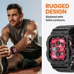 amBand Compatible with Apple Watch Series 9/8/7/SE (2nd)/SE/6/5/4/3 Band for Men 45mm 44mm 42mm Case, Rugged Sport Strap for iWatch 45/44 mm Military Protective Cover Bumper Drop-Proof, Matte Black