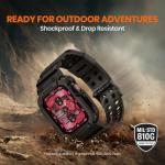 amBand Compatible with Apple Watch Series 9/8/7/SE (2nd)/SE/6/5/4/3 Band for Men 45mm 44mm 42mm Case, Rugged Sport Strap for iWatch 45/44 mm Military Protective Cover Bumper Drop-Proof, Matte Black